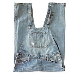 Lucky Brand Womens Denim Boyfriend Bib Overall Size S Distressed